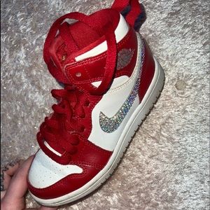 Bling / Swarovski high top Nike Jordan’s